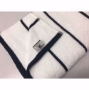 White with Navy Blue Striped Pool Towel 