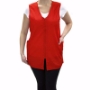 Red salon snap vest