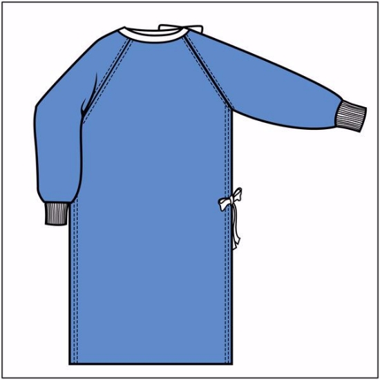 Hospital Barrier Gown w/ Tie Closures & Snap Closures