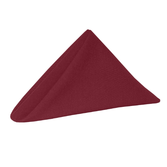 Intedge Burgundy 100% Polyester Cloth Napkins, 20 x 20 - 12/Pack