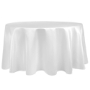 White, Duchess Matte Satin Round Tablecloth                                                                                                                                                                                                                          