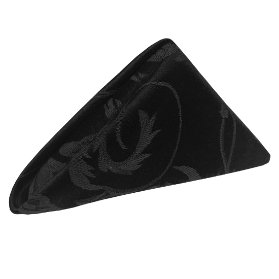 Black Melrose Damask Napkins