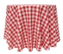 Poly Check Round Tablecloth -Red White