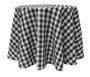 Poly Check Round Tablecloth -Black White