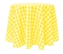 Poly Check Round Tablecloth -Lemon White