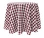 Poly Check Round Tablecloth -Burgundy