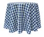 Poly Check Round Tablecloth -Royal white