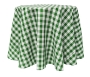 Poly Check Round Tablecloth -Moss white