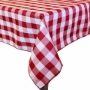 Poly Check Square Tablecloth -  Red White