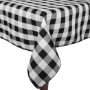Poly Check Square Tablecloth - Black White