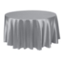 Silver, Fandango Herringbone Weave Round Tablecloth