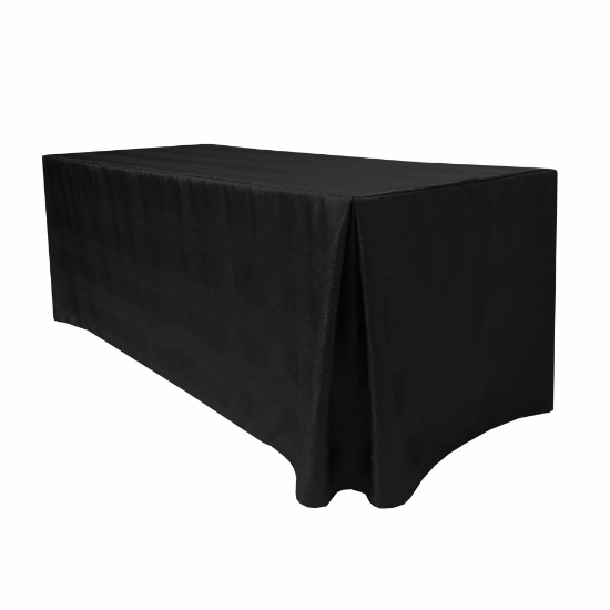 Black, Kenya Damask Fitted Tablecloth