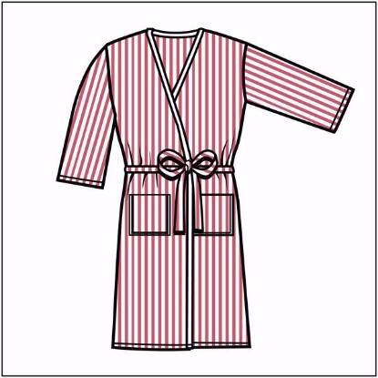 Red Hospital Seersucker Robe 