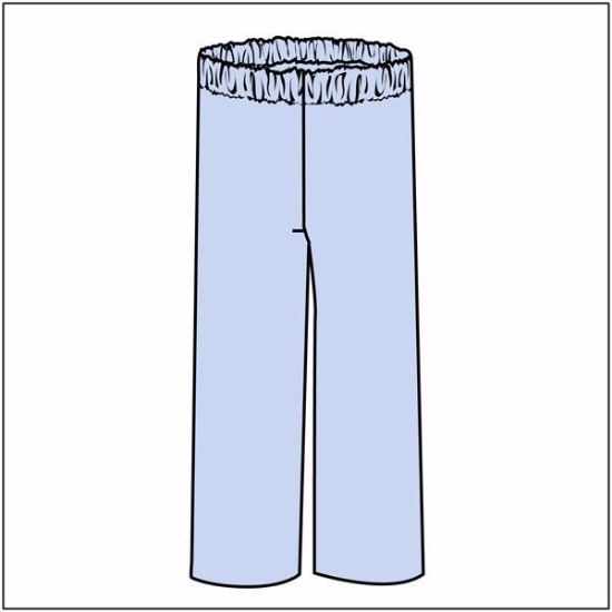 Blue Pajama Pants Elastic Waist Pull On 