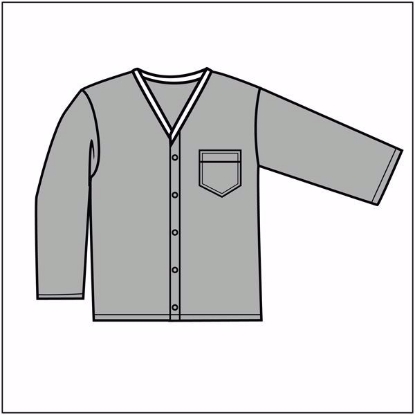 Hospital Pajama Shirts Short Sleeve w/ Snaps 