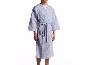 Seersucker Robes with Snaps and Two Pockets