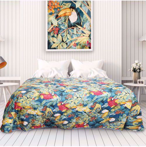 Oxford Tropical Kiwi Bedspreads | Printed Bedspread for AirBnb & Hotel