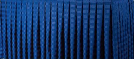 Poly Stripe Box Pleated Table Skirts