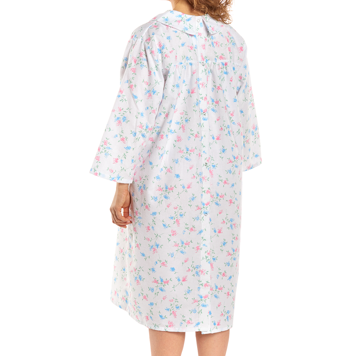 Hospital Gowns with Peter Pan Collar | Long Sleeve Flannel Gown