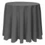 Basic Poly Round Tablecloth - Charcoal