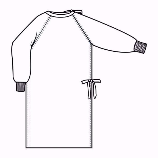 White Non-Barrier Isolation Gown with Non-Fluid Resistance