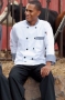 White/H.Tooth, Wholesale Newport Chef Coat, 65/35 poly cot.,