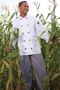 White, Moroccan Chef Coat, 65/35 poly cot.,