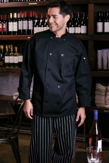 Black, Classic w/ Mesh Chef Coat, 65/35 poly cot.,