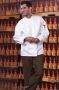 White, Classic Knot w/ Mesh Chef Coat, 65/35 poly cot.,