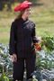 Black/Red, Murano Chef Coat, 65/35 poly cot.,