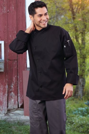 Long Sleeve Item: 550WH 10 Buttons Chef Coat 65/35 Poly/Cotton Twill-7.5 oz. 