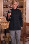 Black, Sedona Chef Coat for Women, 65/35 poly cot.,