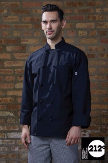 Black, Journeyman Laundry Chef Coat, 100% spun poly
