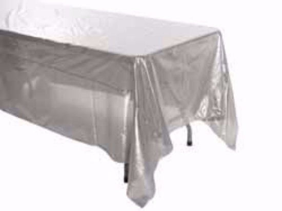 Silver, Tissue Lame Banquet Tablecloth
