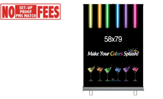 Retractable Banner & Stand Set - 58"W x 79"H