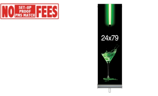 Retractable Banner & Stand Set - 24"W x 79"H