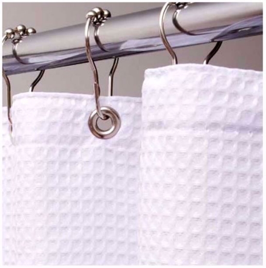 Luxor Waffle Polyester Shower Curtain w/Metal Grommets