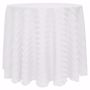 Poly Stripe Round Tablecloth - White