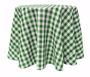 Poly Check Round Tablecloth -Moss white