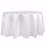 White, Duchess Matte Satin Round Tablecloth                                                                                                                                                                                                                          