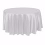 White, Fandango Herringbone Weave Round Tablecloth