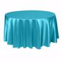 Turquoise, Fandango Herringbone Weave Round Tablecloth