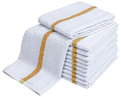  White Blue Gold Stripe Oxford Full Terry Bar Mops Wholesale