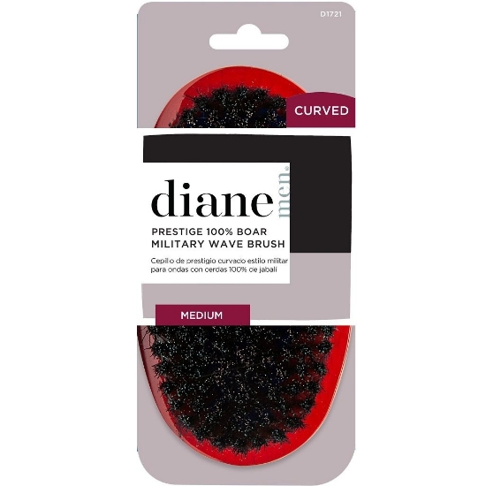 Diane Curved Prestige 100% Boar Military Wave Brush – Red