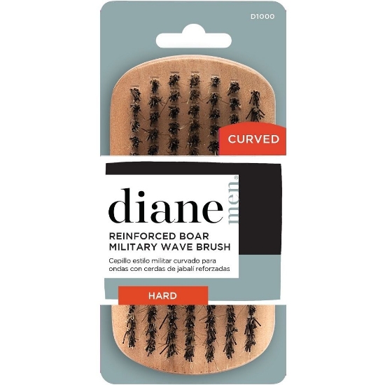 Diane curved military brush – hard bristles