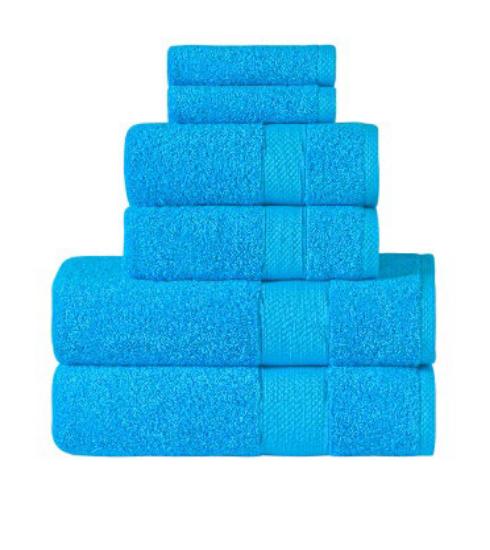 MADISON PARK SIGNATURE Turkish 6 Piece Bath Towel Set Blue See Below, 1  unit - Foods Co.
