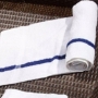 White with Blue Center Stripe Pool Towels