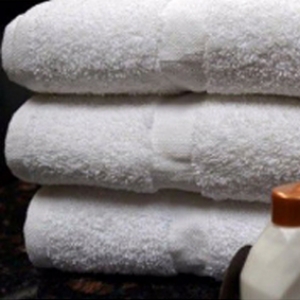 White Pool Towel With Cam Border and Dobby Border
