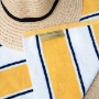 Navy and Yellow Striped Aston Towels on Sale