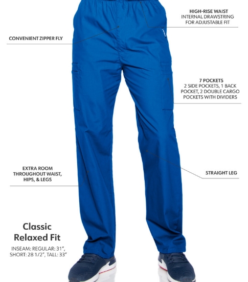 Landau - Essentials Men's Straight-Leg Cargo Scrub Pants. 8555